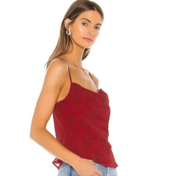 Majorelle Jezebel Cowl Neck Tank Top in Red Snake NWT Size Small - Picture 2 of 4